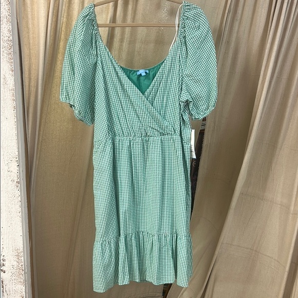 White and Teal Gingham Dress - Draper James - Picture 1 of 6